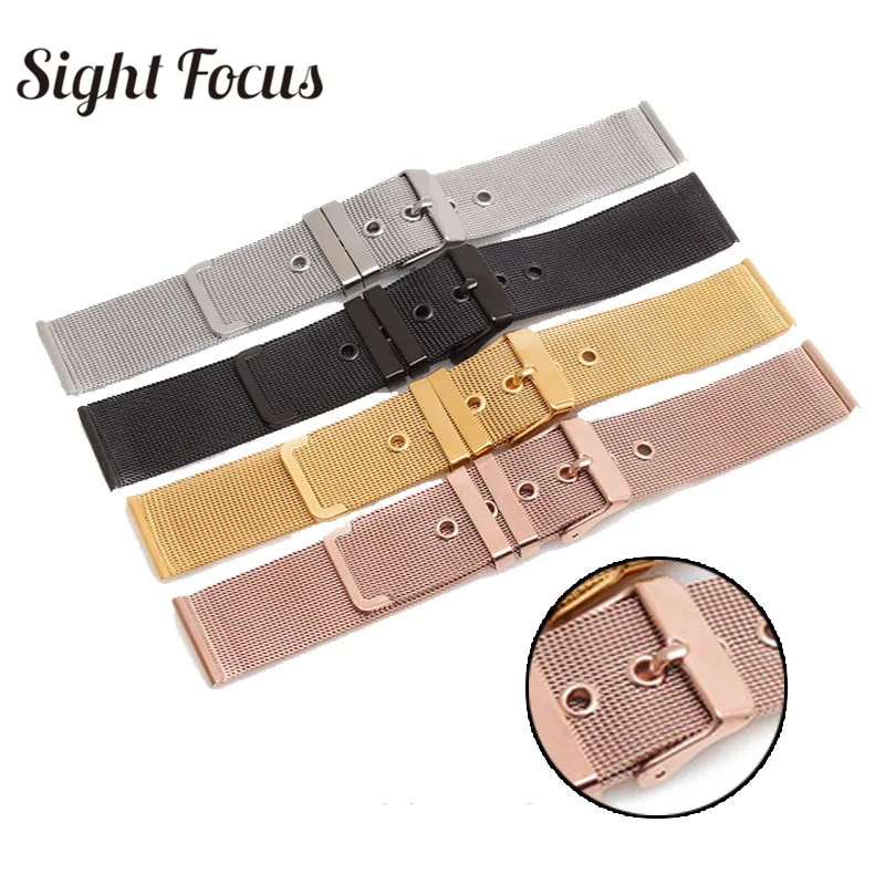 

Milanese Mesh Replacement Watch Band for Casio Watch Strap Woven Braidded Silver Black Belt Men Replacement Male Bracelets Clock