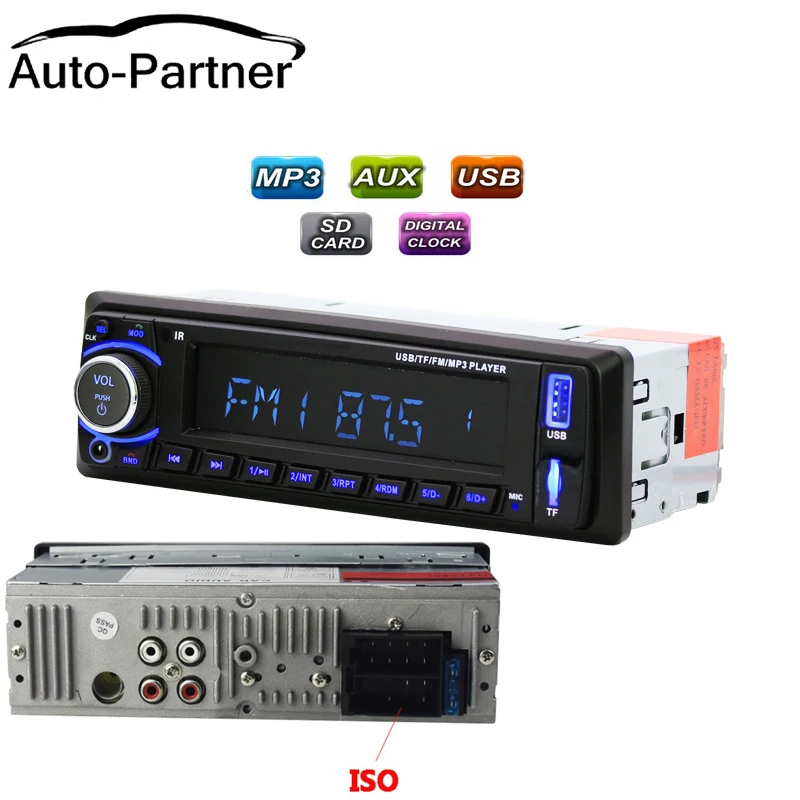 Автомагнитола 1din mp3 плеер FM Aux вход SD USB музыка MP3 bluetooth свободные руки|car radio|autoradio