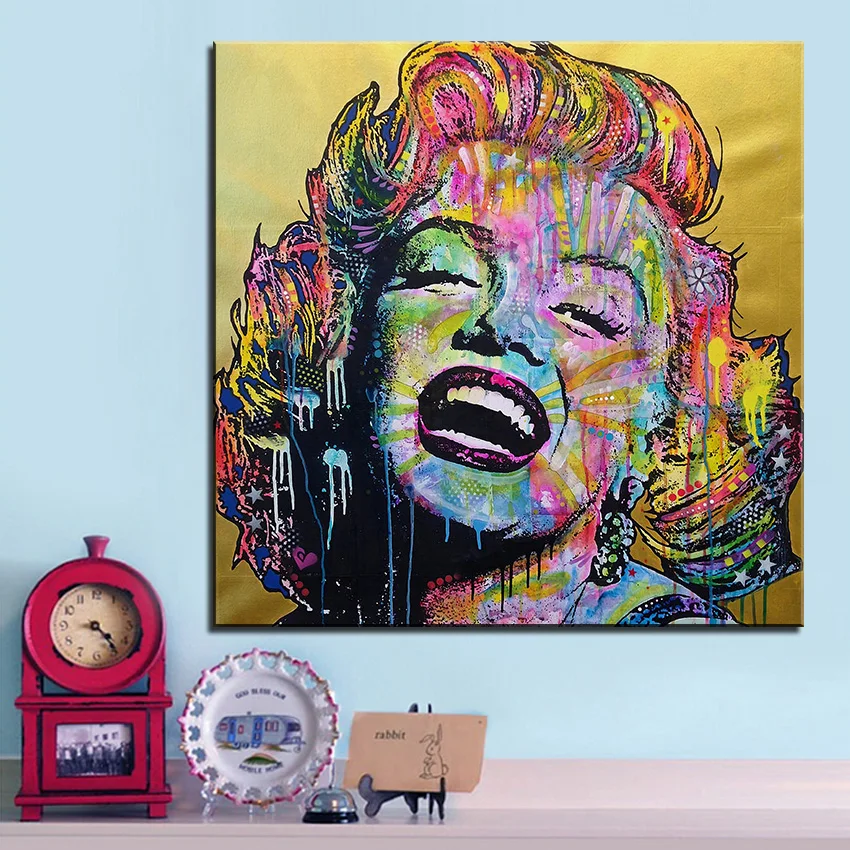 Large size Print Oil Painting Wall painting marilyn Pop art Decorative