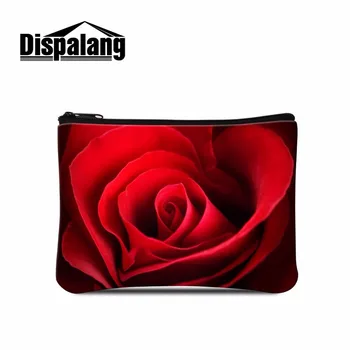 

Dispalang red rose coin purse for cell phone/credit card/money/key floral pattern women clutch change purse female zero wallet