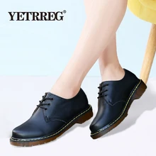 Новые брендовые осенние женские туфли-оксфорды на плоской подошве в стиле ретро модная Рабочая обувь с круглым носком женская обувь из натуральной кожи на нескользящей подошве