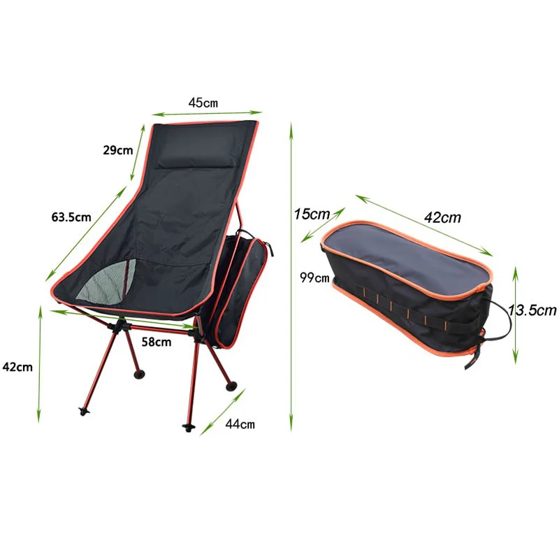 Портативный складной лунный стул кемпинговый стул для рыбалки складной Расширенный Походное сиденье противоскользящая накладка на подставку для ног стул аксессуары