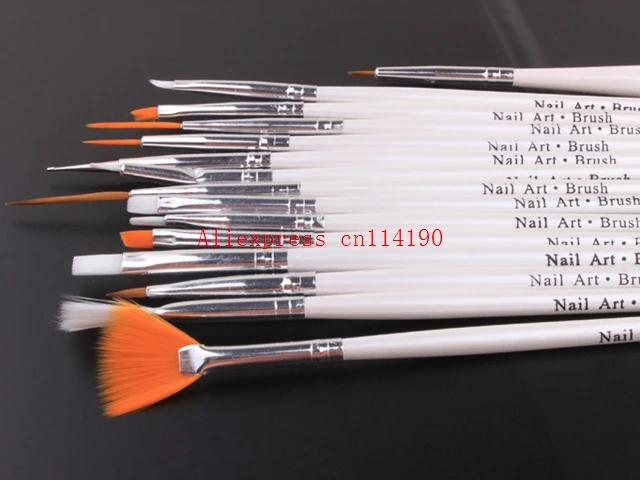 

Wholesale 200 sets/lot 15pcs/set nail art painting brushes set gel polish drawing painting design pen