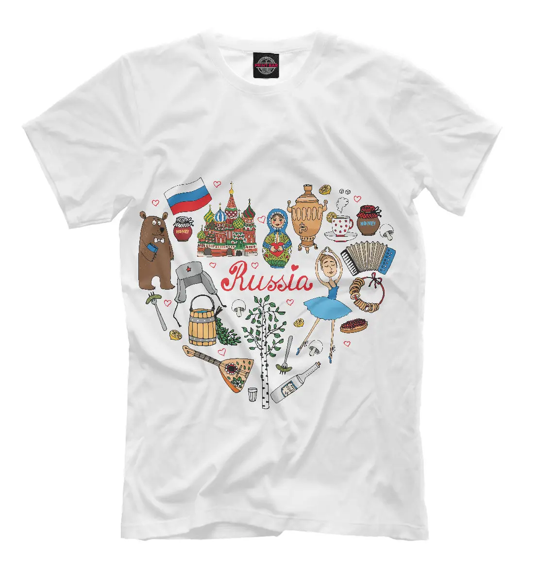

Short Sleeve Printed T-Shirt Russia New T-Shirt Symbols Moscow Kremlin Siberia Vodka Cool Designe Hqbob Marley T Shirts