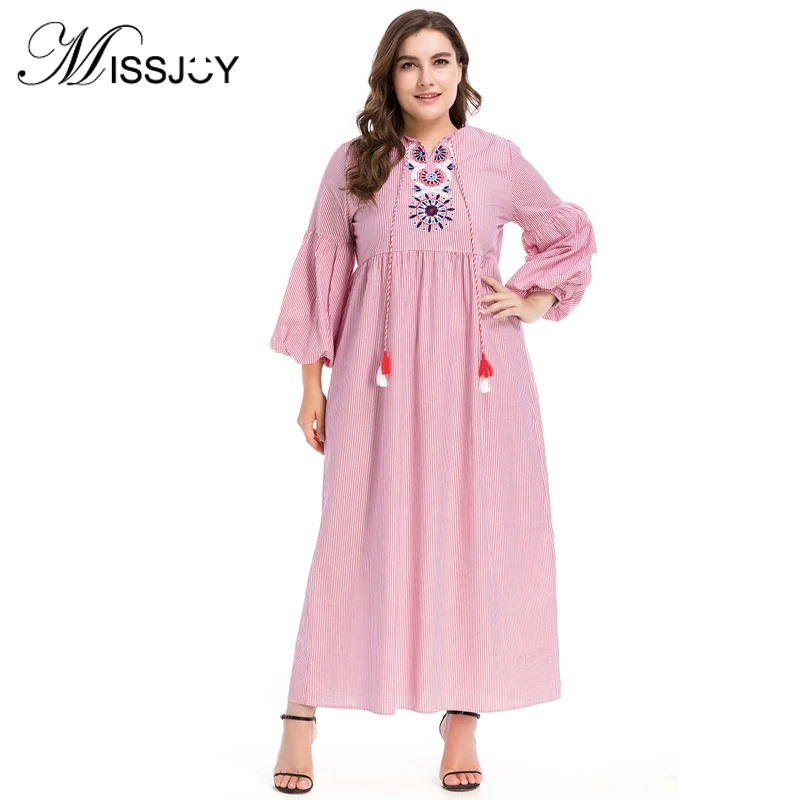 Женское свободное платье с длинным рукавом MISSJOY Повседневное макси в