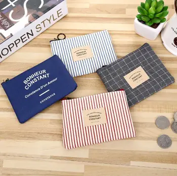 

200pcs/lot Unisex Canvas Purse Card Key Mini Purse Pouch Canvas Bag Small Zipper Coin Purse Card Holder Wallet Four Colors
