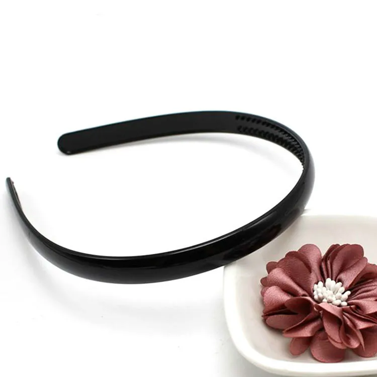 

Hair Bands Women Black Headband Hair Accessories Ornaments Simple Paint Bright Black Head Wear Hoop For Female Girls