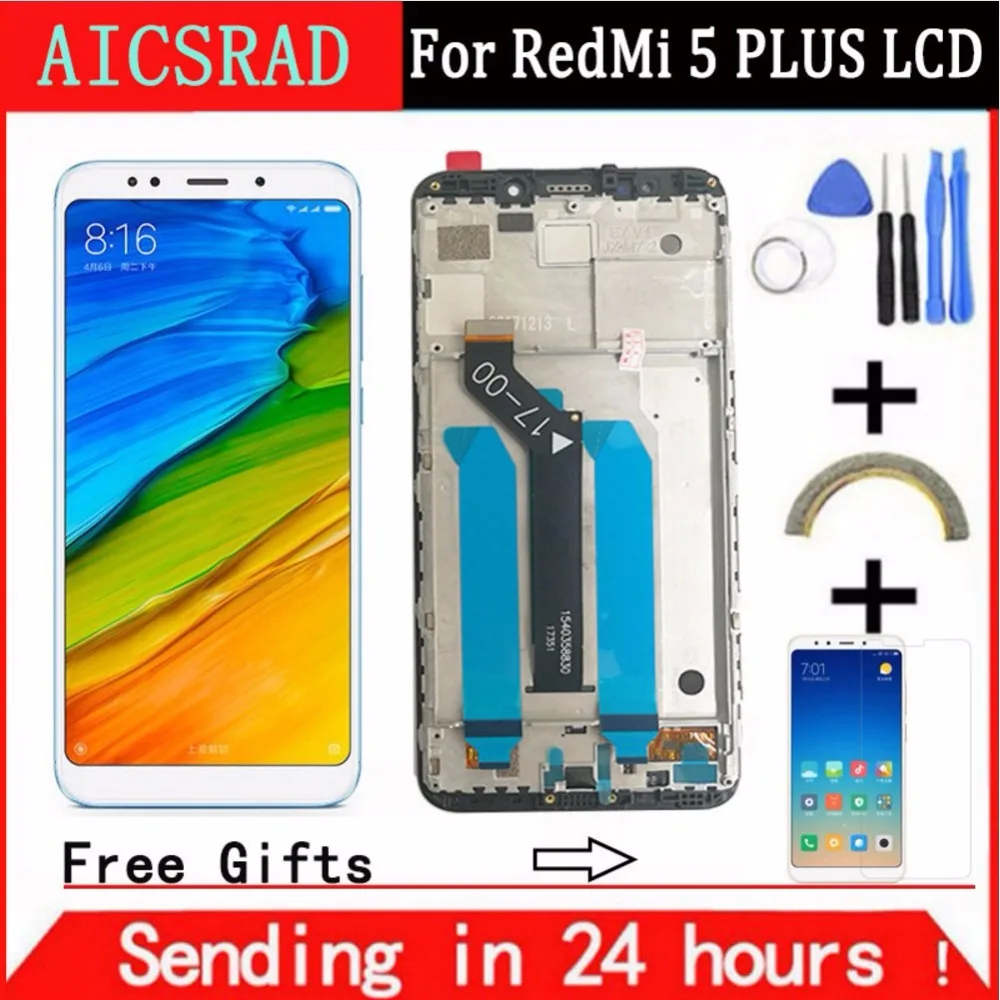 AICSRAD 100% тест для XiaoMi Redmi 5 Plus ЖК дисплей + сенсорный экран FHD 99 &quotв сборе ремонтные