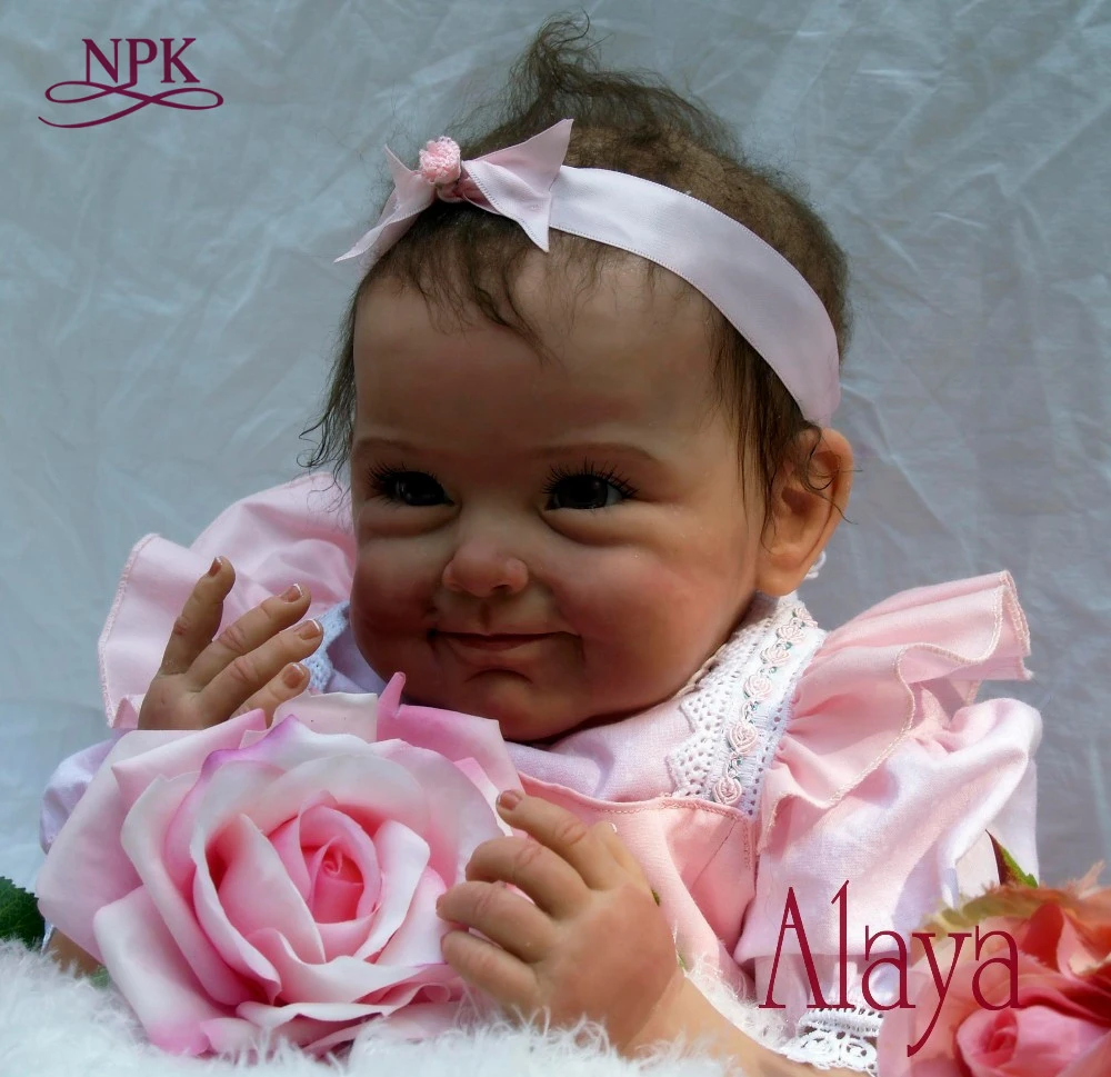 

NPK lifelike boneca reborn baby doll soft real touch vinyl silicone toys for children on birthday brinquedo menina
