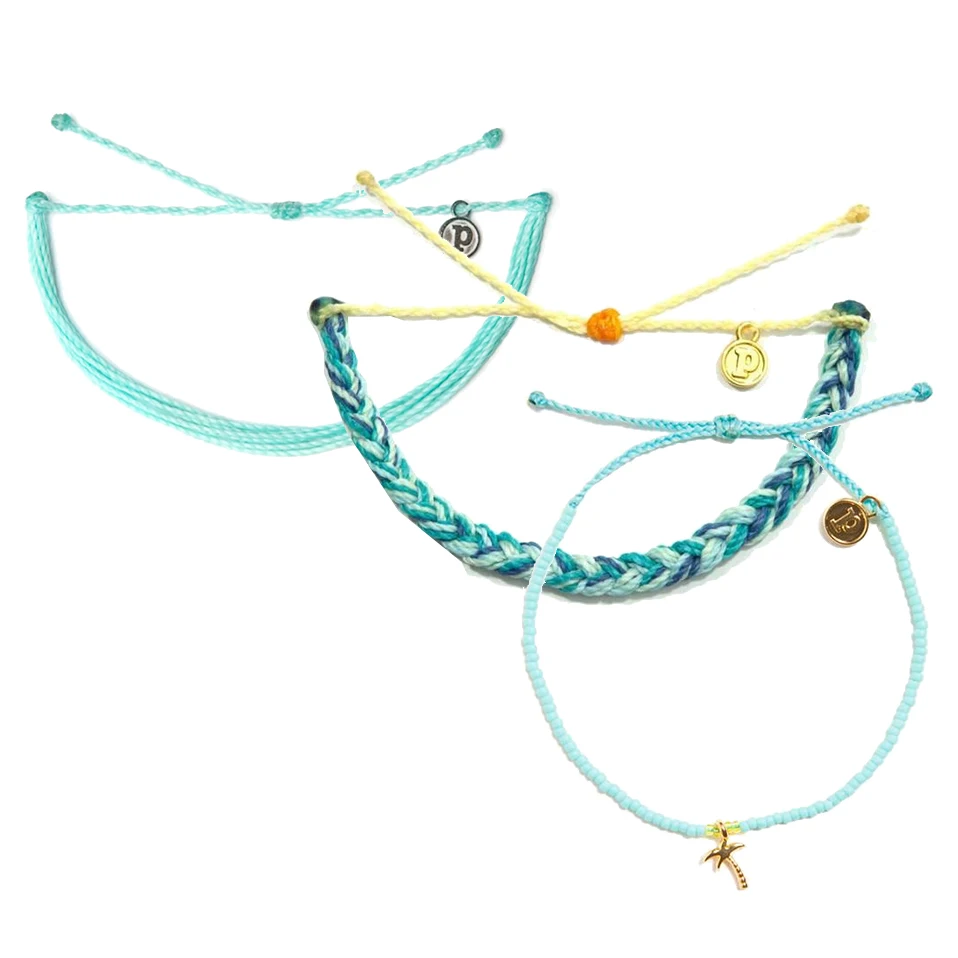 alibaba express handmade thread rope beach bracelet mix blue wax string pura vida string brand
