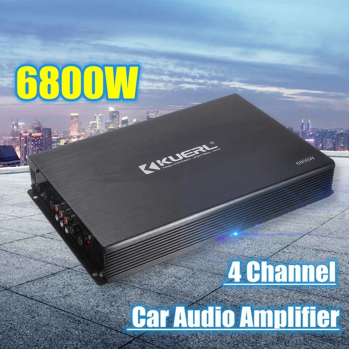 

CLAITE Car Auto Power Amplifier Audio 6800W 4 Channel DC 12V Stereo Amp Auto Audio Power Amplifier