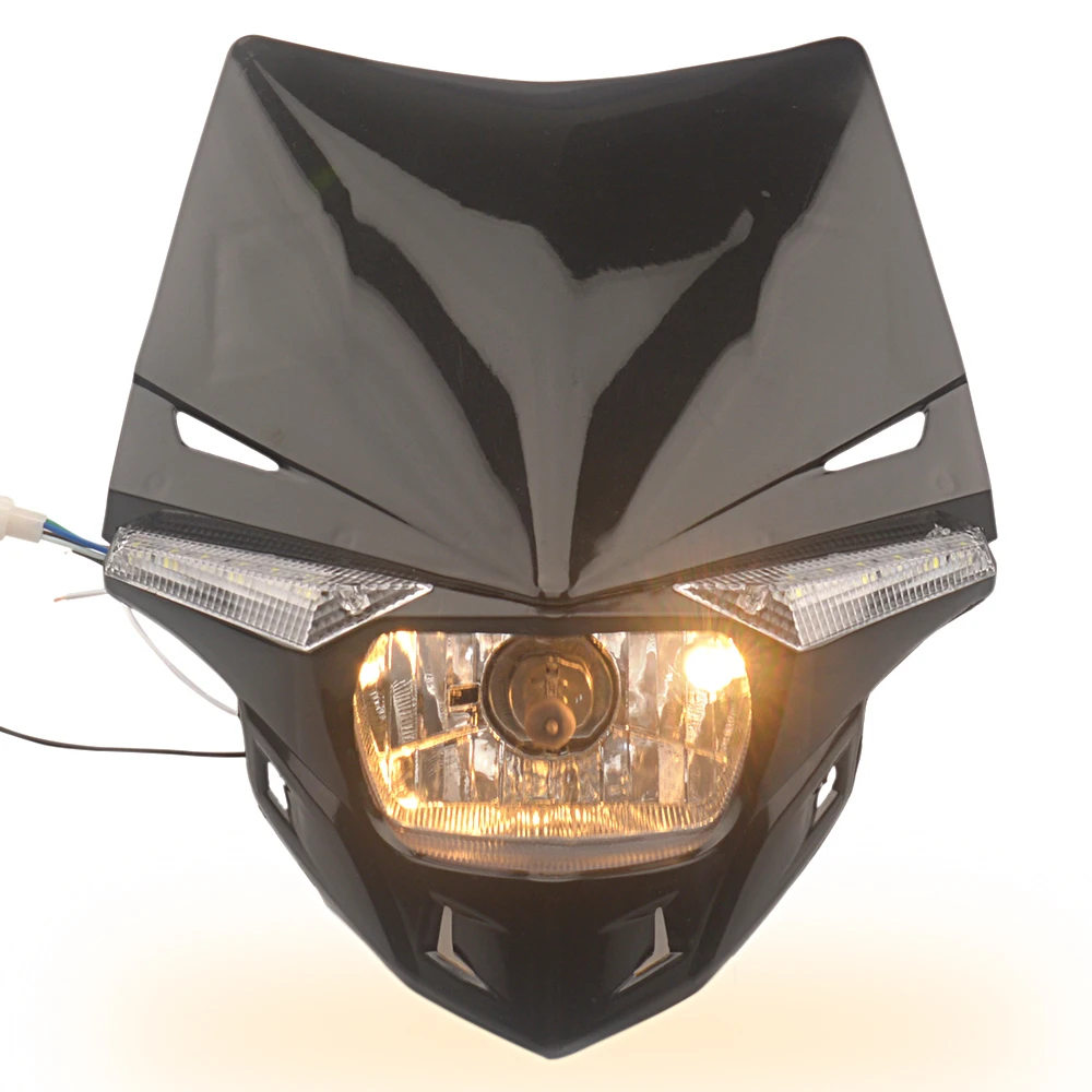 Universal H4 Motorcycle Headlight Dirt Bike Motocross Dual Sport Head