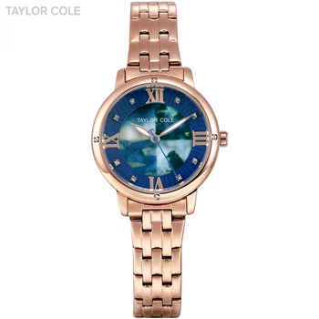 

Taylor Cole Ladies Watches Rose Golden Clock Luxury Watches Steel Band Wristwatches Women Quartz Watches Montre Femme Saat/TC126