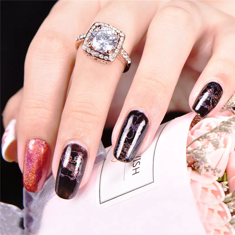 BeautyBigBang 9ml Holographic Nail Stamping Polishes Printing Varnish Lacquer For Nail Art Lasting Laser Nail Polish Permanent