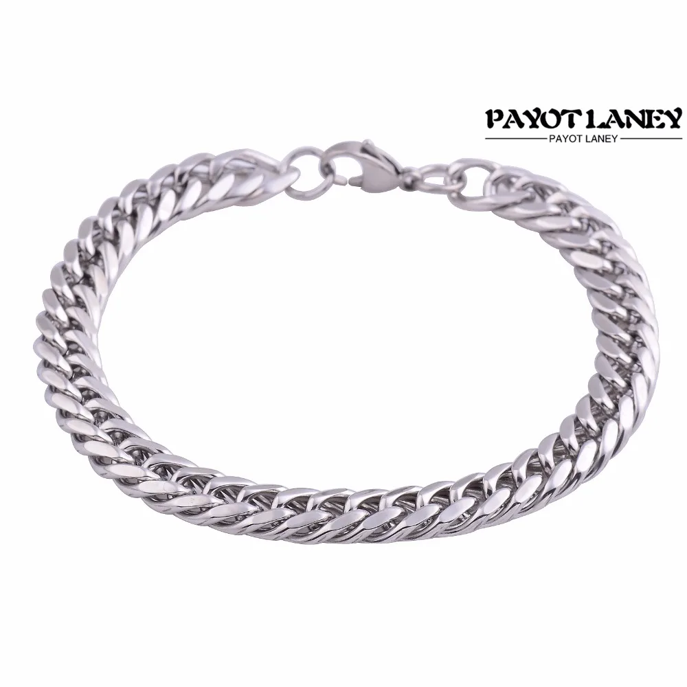 

Width 9mm Fashion Stainless Steel Bracelets Silver Tone Link Chain Bracelets Bangle For Women Men Jewelry Gift