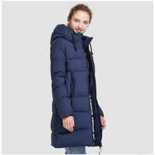 ICEbear Women’s Winter Cotton Padded 2018 Hooded Collar Jackets Big Pockets Polyester Solid Slim Thickening Long Coat 17G666D