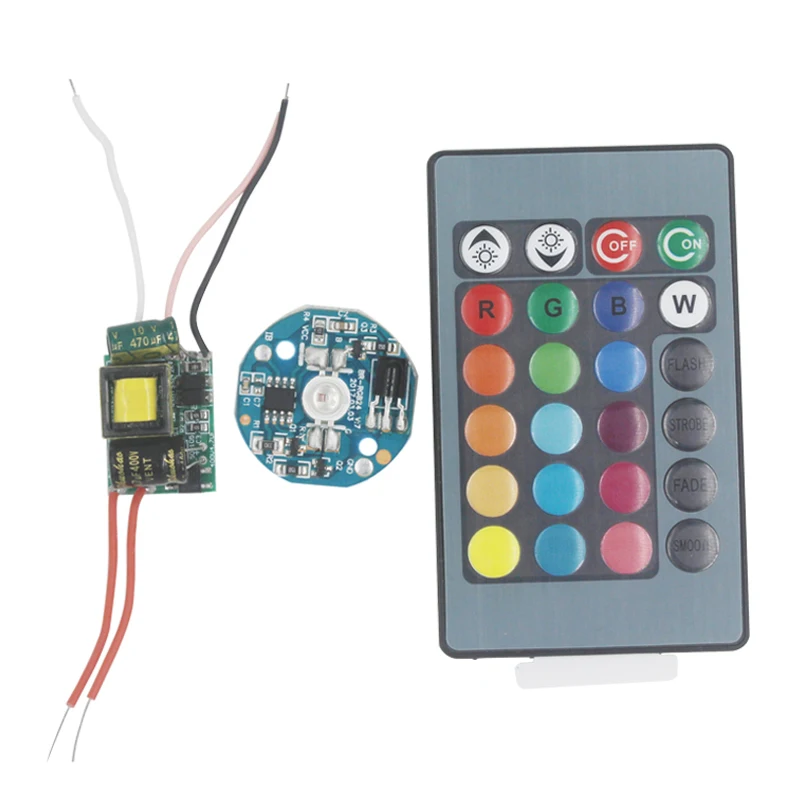 3 W RGB высокой Мощность светодиодный светильник доска Панель ламп накаливания + AC85-265V светодио дный Питание драйвер трансформатор + ИК-пульт