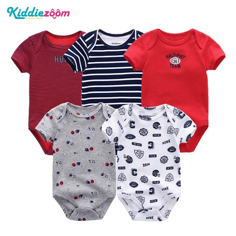 

5PCS/sets Unisex Top Quality Baby Rompers 100%Cotton Short Sleeve Cottom 3 6 9 12M Newborn Boys&Girls Roupas de bebe Clothing