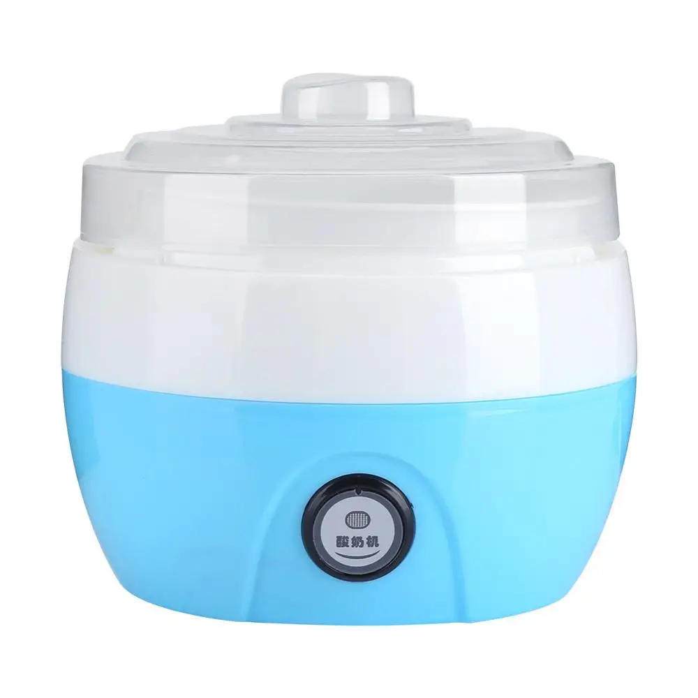 Магазин жарки 1Л бытовой Электрический автоматический изготовитель йогурта машина пластиковый лайнер Yoghurt DIY инструмент кухонная техника - Цвет: Синий