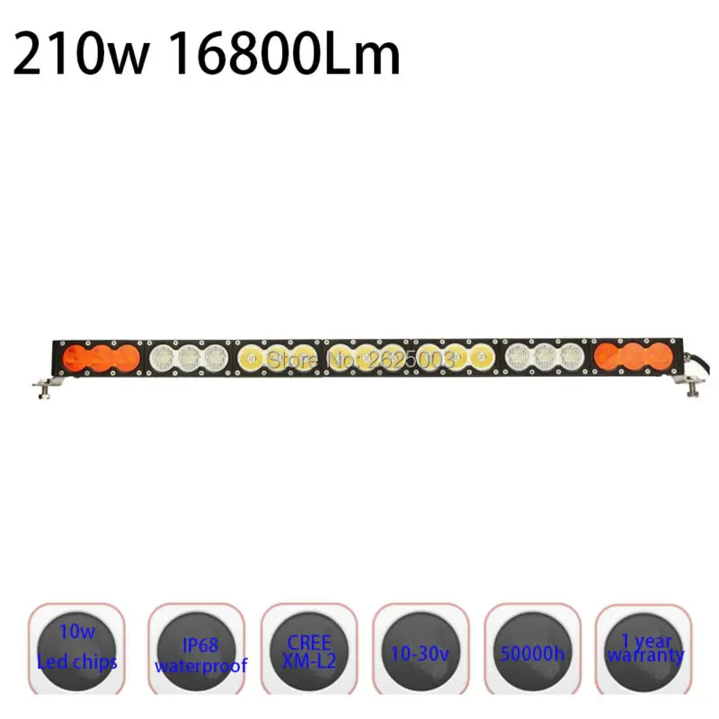 210w 38Inch Dual Color White Yellow Amber Single Row Led Work Light Bar with Fog light for Jeep Truck Pickup with Combo or Spot 210w 38Inch Dual Color White Yellow Amber Single Row Led Work Light Bar with Fog light for Jeep Truck Pickup with Combo or Spot