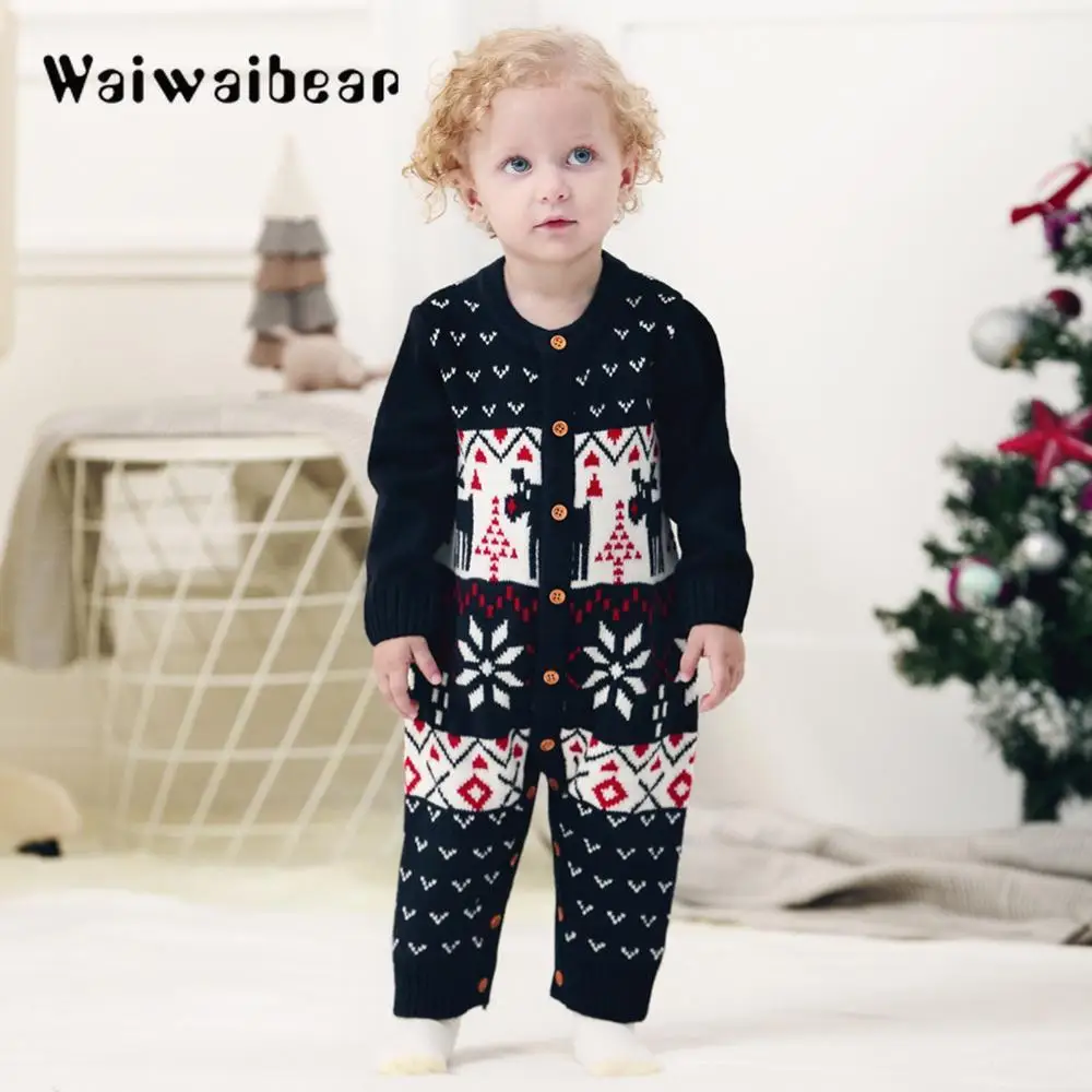 

New Warm Knitted Baby Rompers Long-sleeve Cartoon Rompers Newborn Baby Romper Jumpsuit Kids Clothes for Girls and Boys