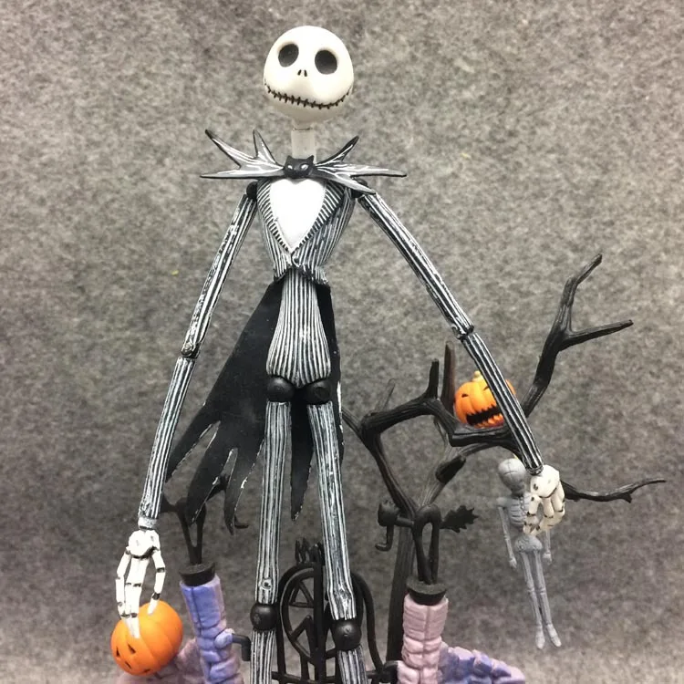 18cm SCI-FI REVOLTECH Jack 005 Action Figure Jack Skellington With Pumpkin The Nightmare Before Christmas Model Doll