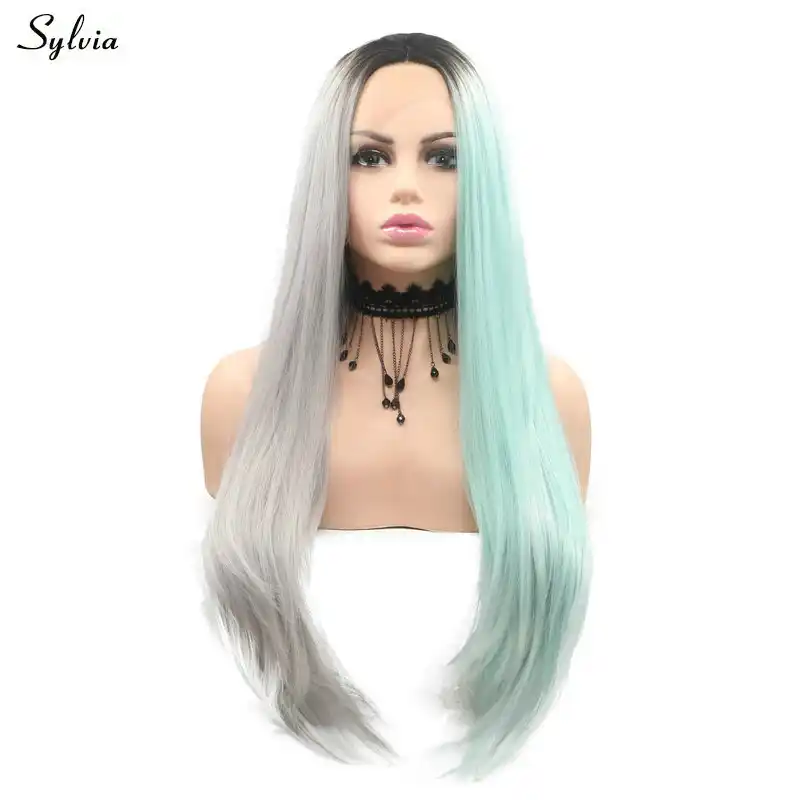 Sylvia Mermaid Wig Dark Roots Ombre Half Pastel Grey Half Green Half Pink Synthetic Lace Front Wig Women Party 3 Tone Hair Synthetic None Lace Wigs Aliexpress Sylvia Mermaid Wig Dark Roots Ombre Half Pastel Grey Half Green Half Pink Synthetic Lace Front Wig Women Party 3 Tone Hair Synthetic None Lace Wigs Aliexpress