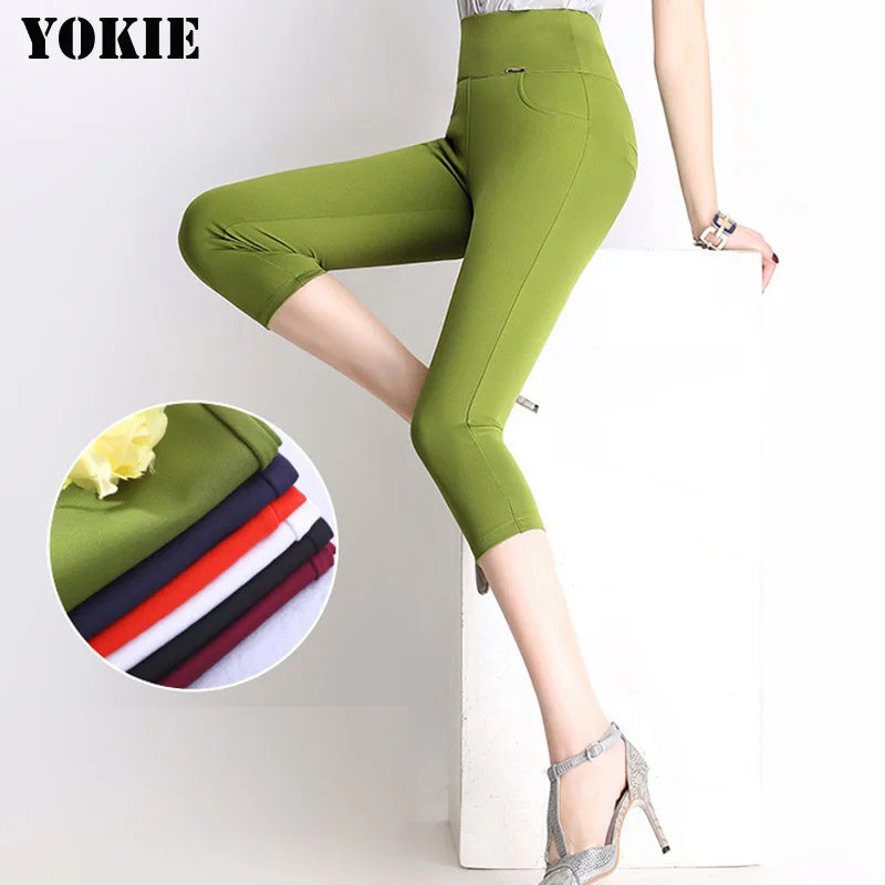 S-6XL Women Capris Pants 2016 Plus Size Casual Capris For Women Slim Elastic Cotton Candy Capris Women Pants female trousers S-6XL Women Capris Pants 2016 Plus Size Casual Capris For Women Slim Elastic Cotton Candy Capris Women Pants female trousers