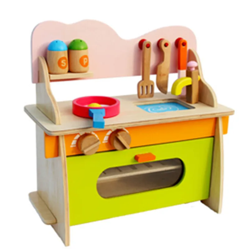 

Wooden House Earnestly Children Cook Small Kitchen Gas Cooker Toys Cosplay Simulation Kitchen Suit