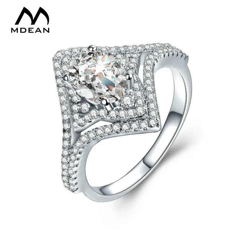 Aliexpress com Buy  MDEAN White  Gold  Color Rings  For 