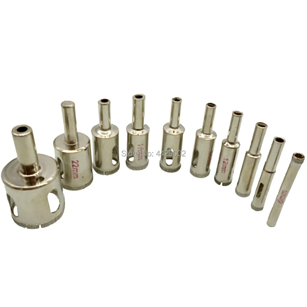 Beste 10 stks Diamant Gatzaag Boor Cutter Tegel Keramische Glas Porselein Marmer Gesneden 6mm 8mm 10mm 12mm 15mm 16mm 18mm 20mm 22mm 30mm