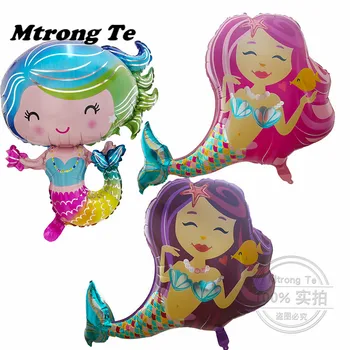 

50pcs Little Mermaid Balloons Princess Inflatable Helium Foil Ballon Birthday Party Decorations Kids Air Globos Toys Supplies