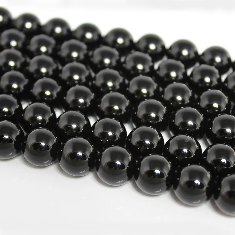 

4 6 8 10 12mm Natural AAA Black Agate Onyx Stone Round Gemstone Loose Beads DIY Accessory For Necklace Bracelet Jewelry Making