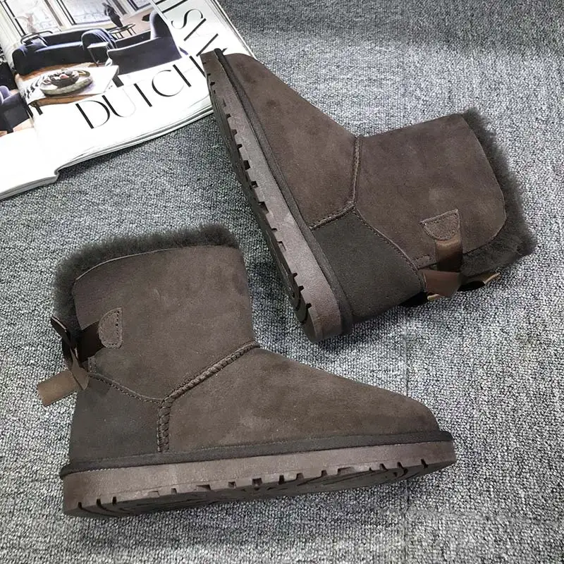XDXUGG/Модные женские зимние сапоги из натуральной овечьей кожи Женские до середины
