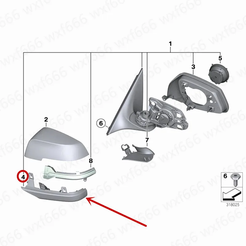 51167308651/652 автомобильный зеркальный нижний корпус 7 серии 730 740 750 760b mw2013- нижняя часть Нижняя корпус зеркального корпуса