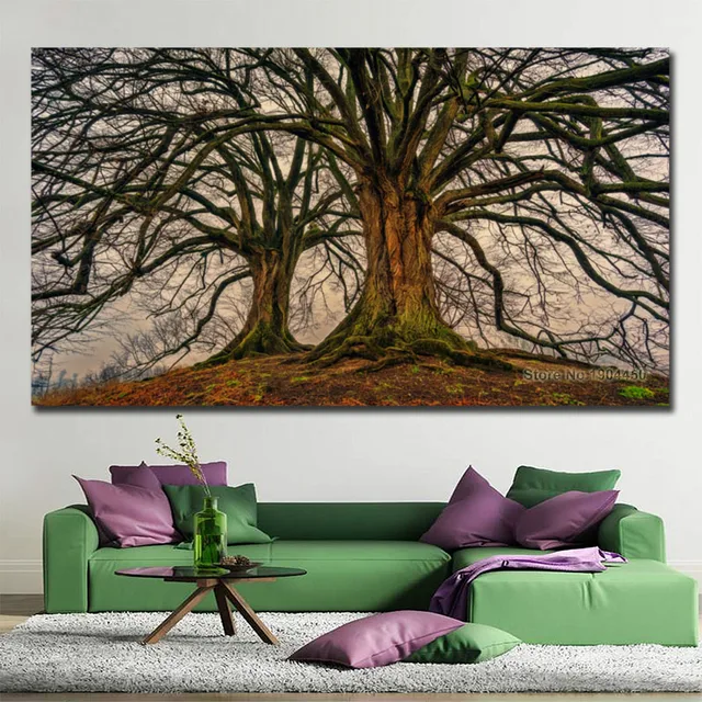 No Frame Canvas Wall Art Tree Art Painting Modular Picture HD Prints