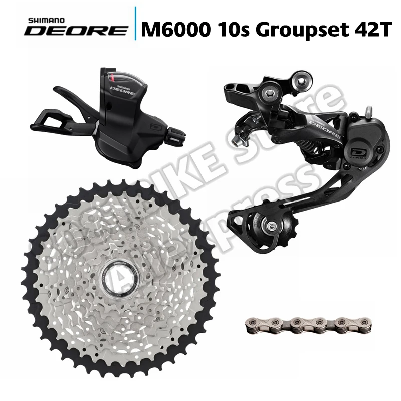 Shimano DEORE M6000/M610 10 скоростей переключения+ задний переключатель+ 42T 46T 50T болани кассета+ KMC X10 цепь 4 шт набор