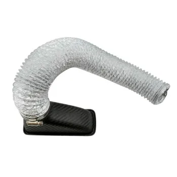 

Pack Car Bumper Turbo Air Intake Pipe Kit Carbon Fiber Mount Pipe Funnel Clamp ABS Set