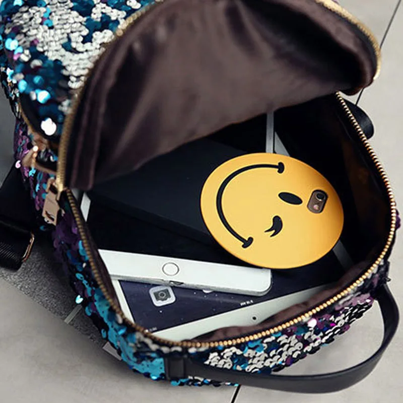 Women Sequined Backpack PU Leather Small Sequins Female Backpacks New Arrival Bling Designer Travel Girl Rucksack Mochila BP0198 (10)