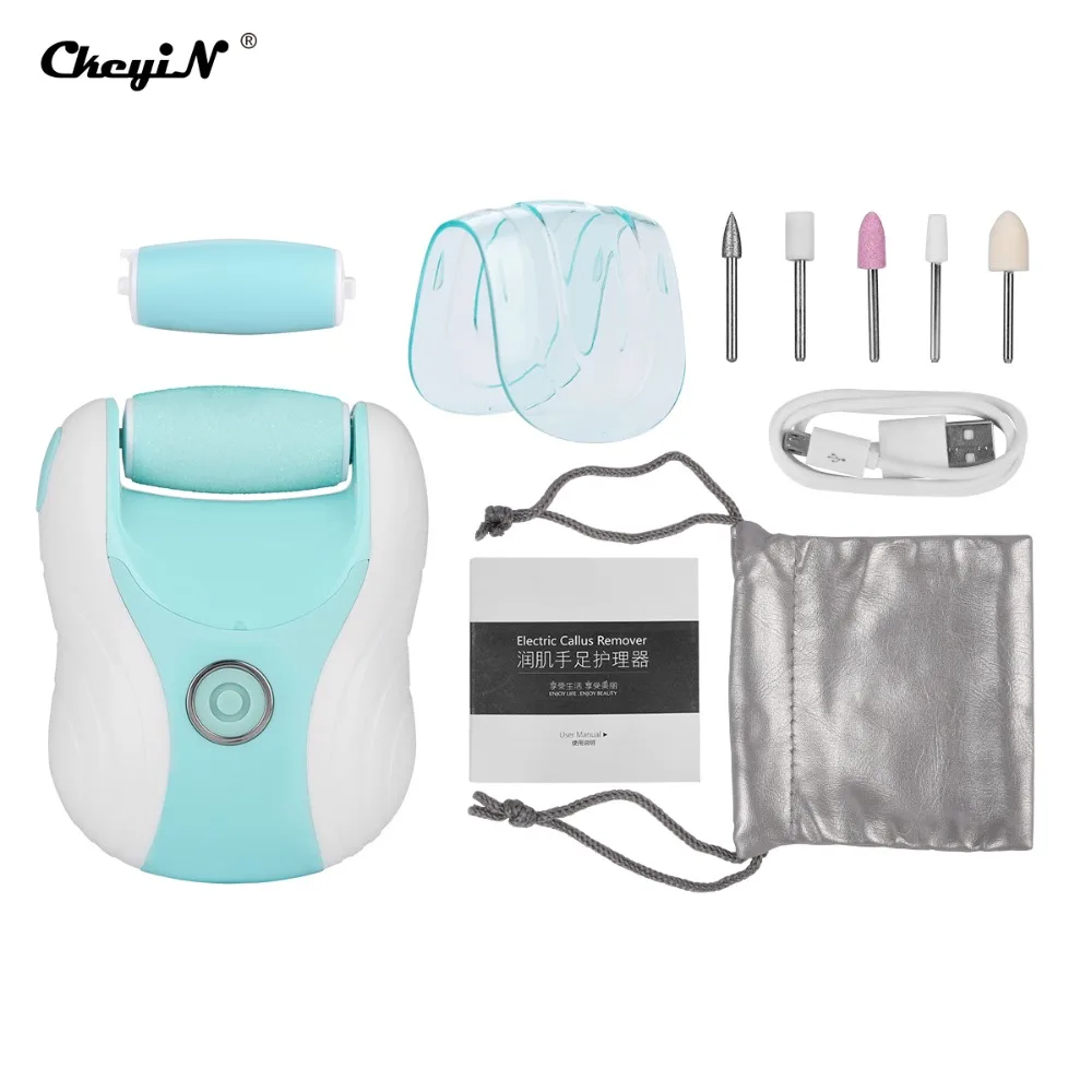 

Professional Rechargeable 2 in 1 Callus Remover Manicure Machine with 5pcs Replaceable Armour Head Pedicure Foot File Care