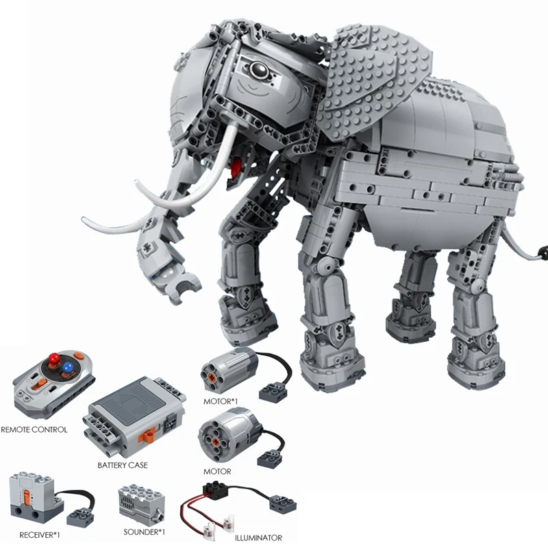 

Blocks Technic Creator RC Remote Control Elephant 1542Pcs Electric Model Building Blocks Toy For Children Assemble Technic Block