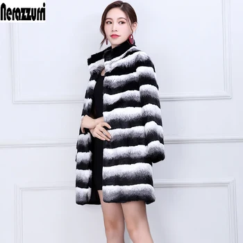 

Nerazzurri Winter Chinchilla Fur Coat Women Fashion 2019 Runway Long Sleeve Luxury Thicken Plus Size Faux Fur jacket 5xl 6xl