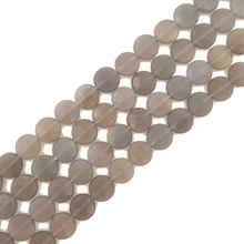 LII Ji натуральный камень серый Агат матовая круглая форма монеты граненые бусины около 12 шарики для DIY ювелирных изделий 38 см