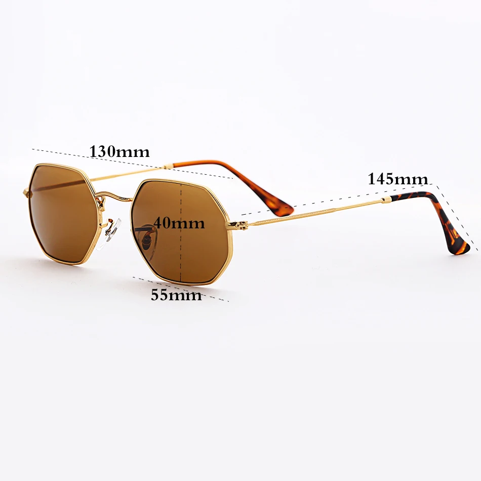 3556 Восьмиугольные классические солнцезащитные очки для женщин и мужчин 53 мм стеклянные линзы металлическая оправа зеркальные солнцезащитные очки oculos de sol Gafas UV400
