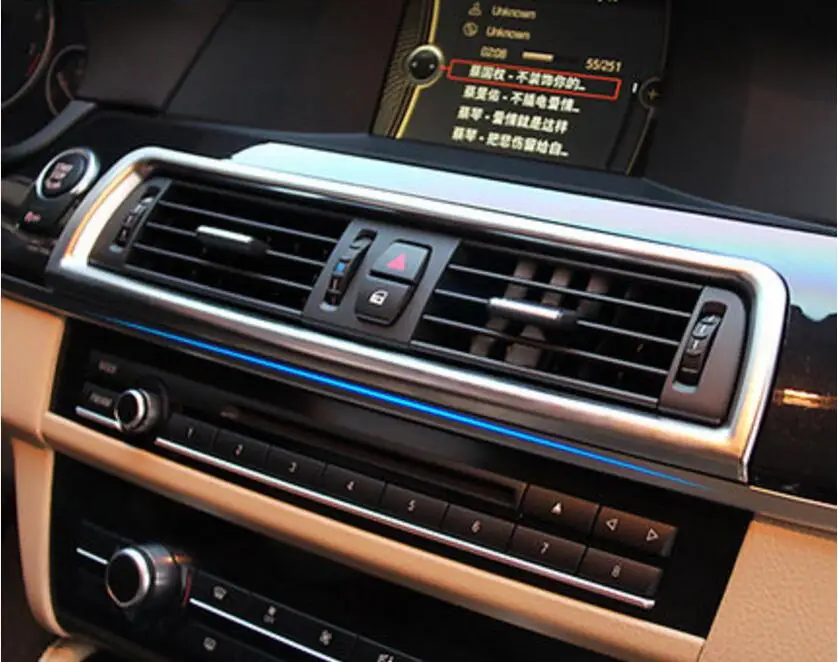 Chrome Interior Center Air Vent Frame Trim For BMW F10 5 series 518i