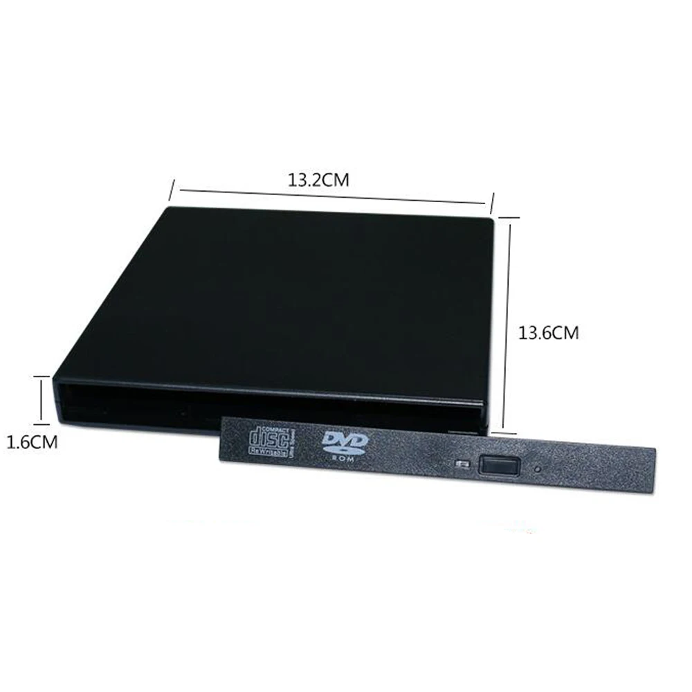  12.7mm USB 2.0 External Optical Drive Box External Case DVD CD DVD-Rom DVD RW To IDE Hard Disk Driv