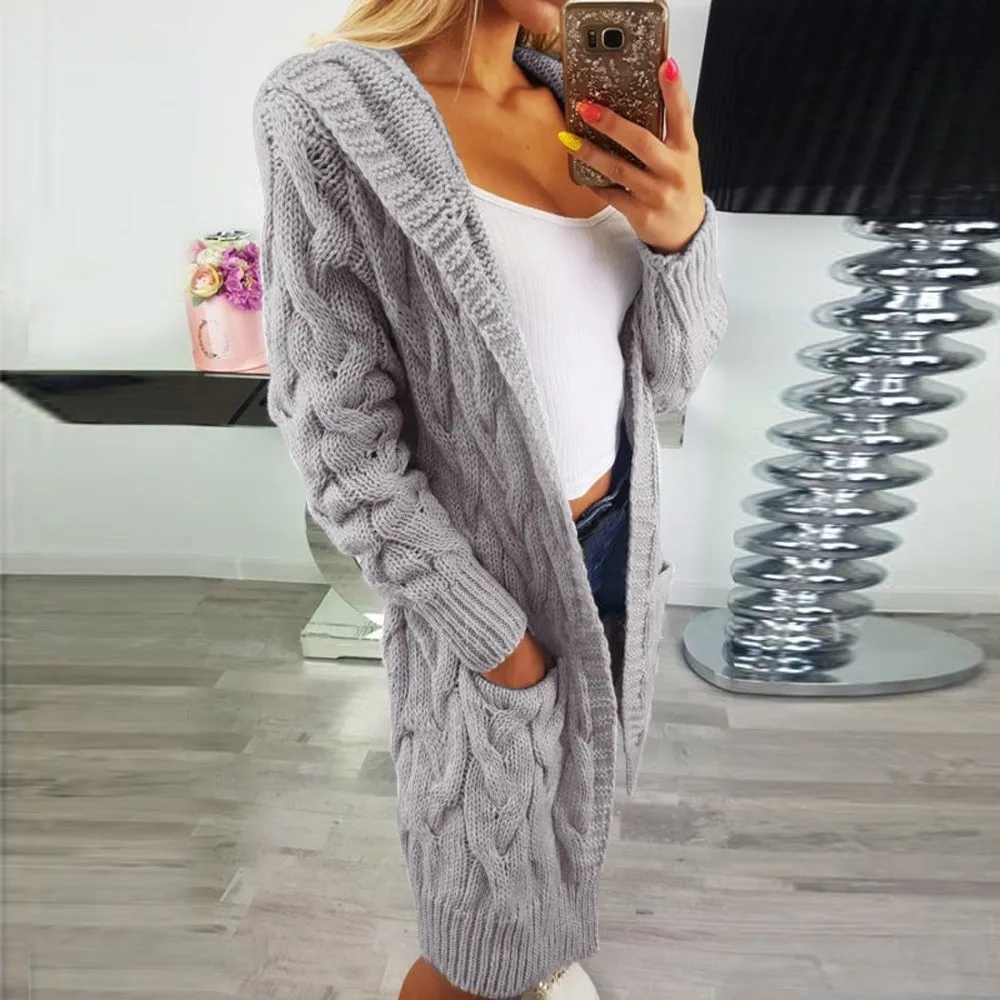 

YOUYEDIAN 2018 Women Long Sleeve Oversized Loose Knitted Sweater Cardigan Outwear Coat