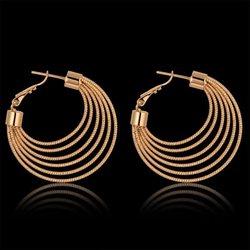 

Women's Earrings Gold Circle Hoop Earrings For Women Jewelry Party Style Gold Color Female Creole Earrings brincos