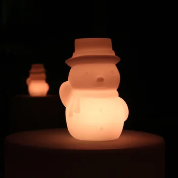 

Cute Snowman LED Table Lamps 24Key Remote Control Multi-Color Lights Changes Bedroom Rechargeable LED Night Light Christmas Gift