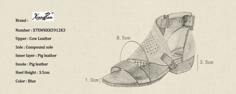 Xiangban/женские римские сандалии с открытым носком; летние женские сандалии; обувь на низком каблуке; открытая обувь из натуральной кожи